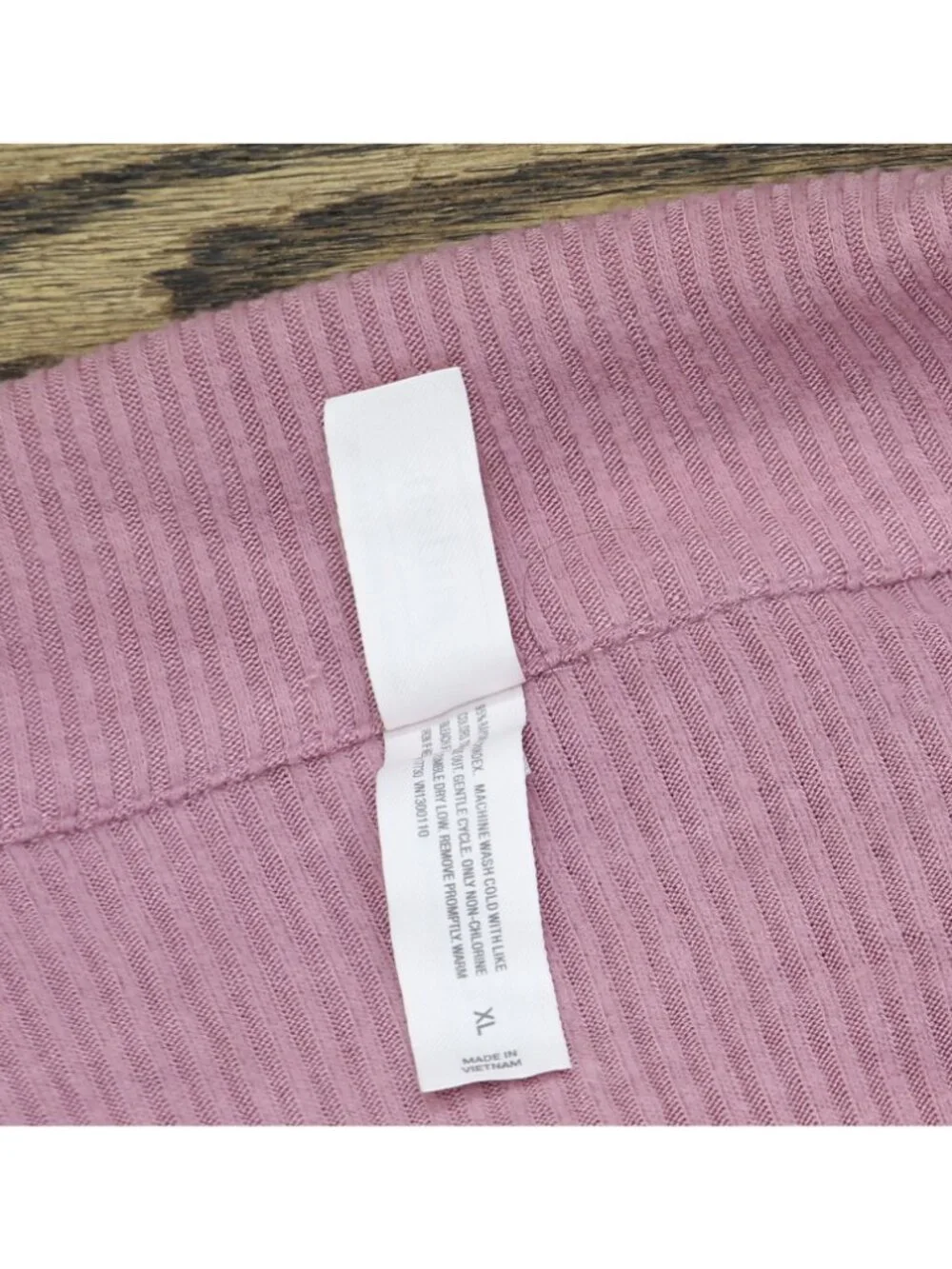 Auden Cozy Ribbed Notch Collar Long Sleeve Pajama Top 94437831 Pink XL